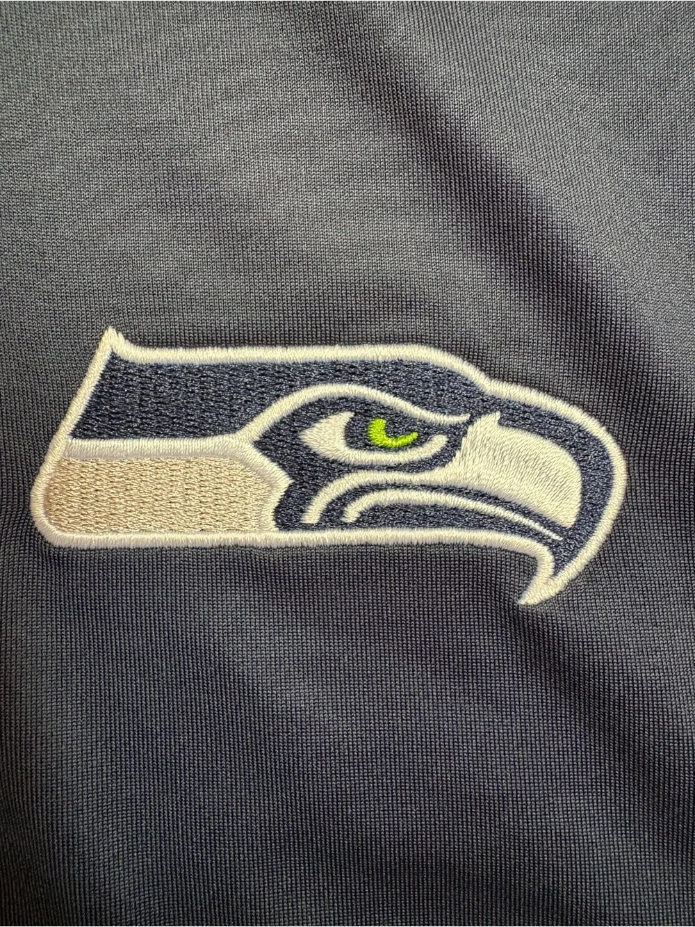 Antigua NFL Seattle Seahawks Navy Performance Quarter-Zip Lightweight Pullover - Picture 4 of 6